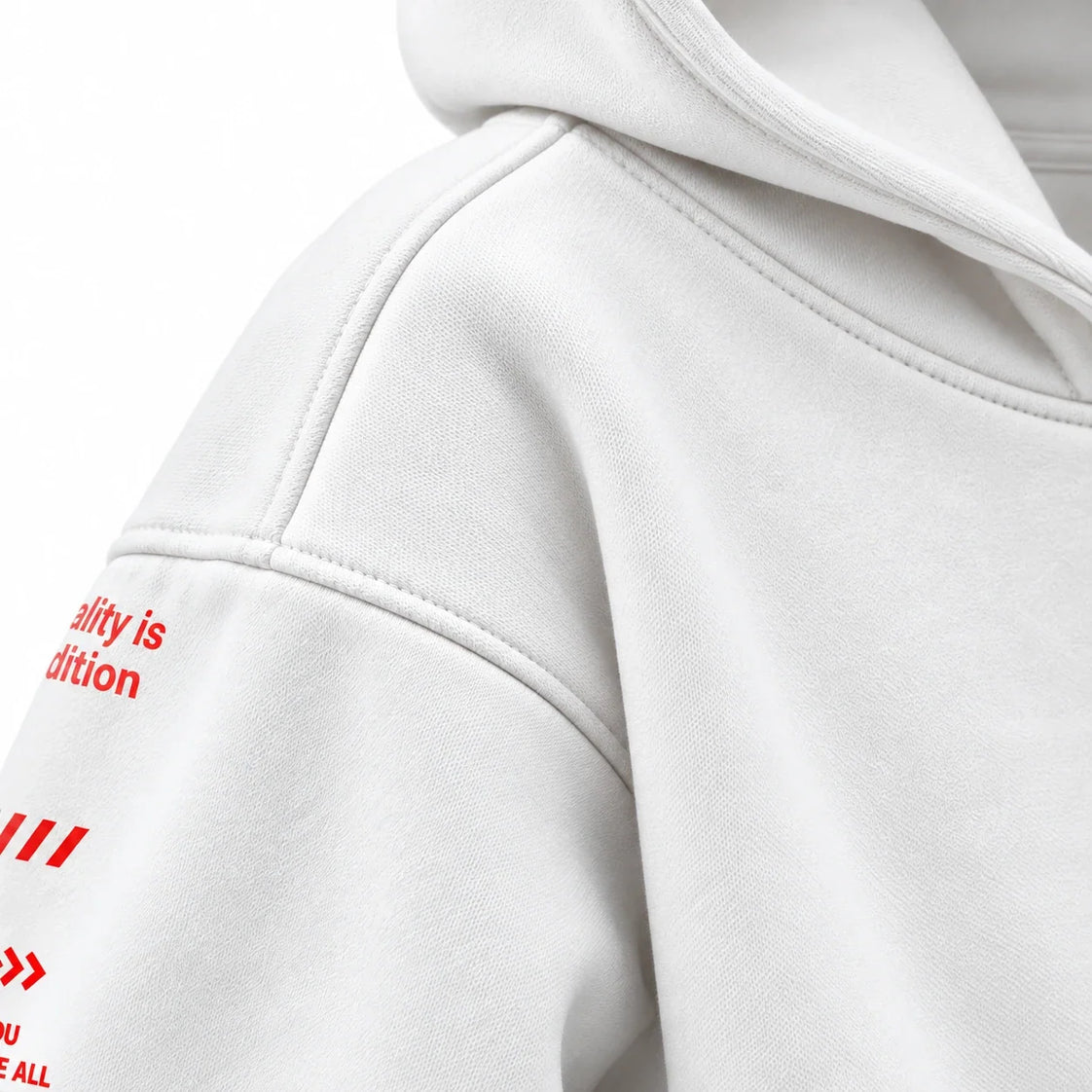 Premium drop shoulder close-up